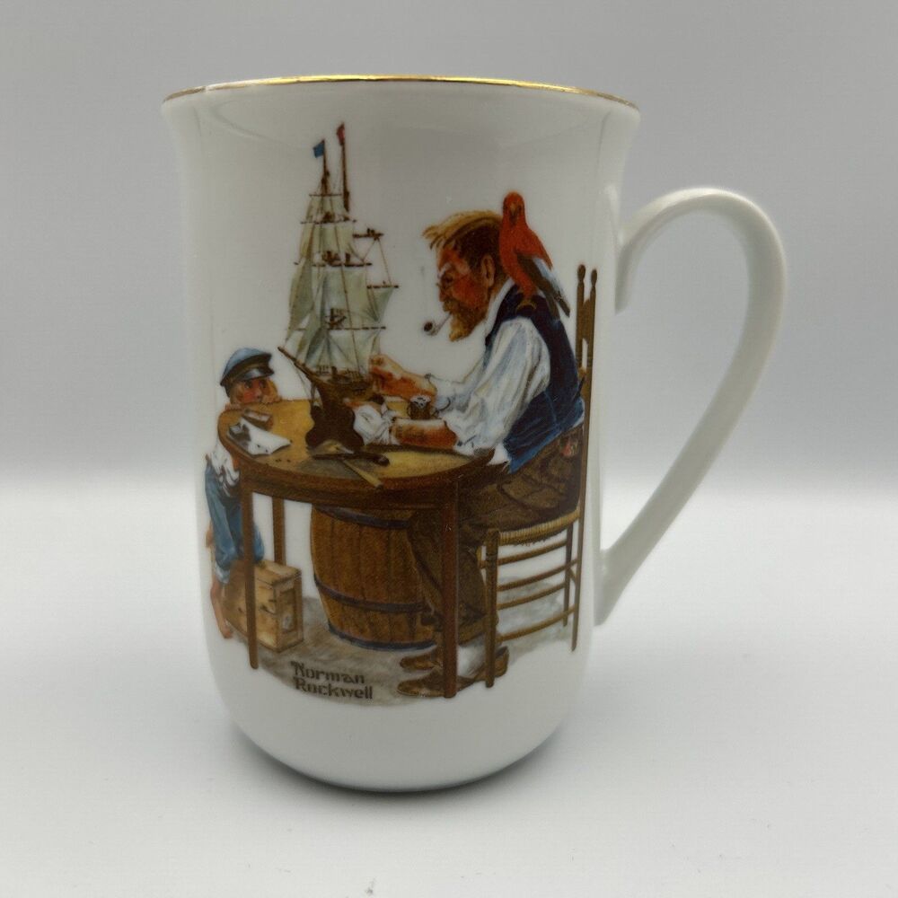 Norman Rockwell Museum Porcelain Coffee Mug/Cup For A Good Boy - Vintage -EUC